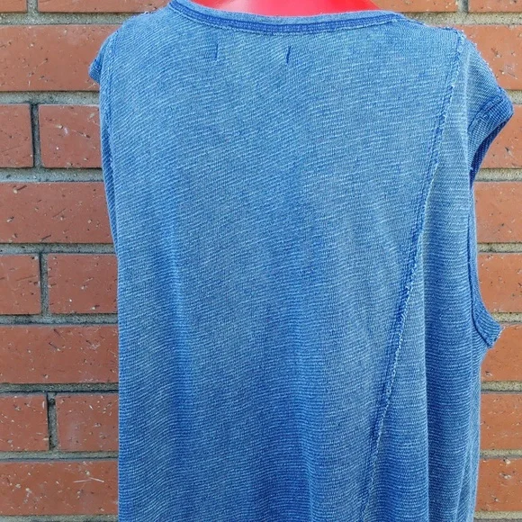 Free People Oversize Sleeveless Denim Color Knit Top by We The Free line XS - Picture 5 of 13